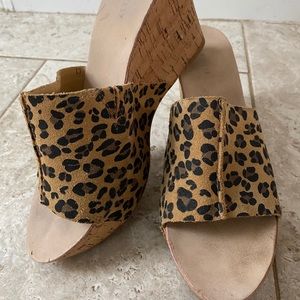 Nine West leopard wedges